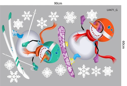 Combo Decal Trang Trí Noel Merry Chistmas Người Tuyết Và Những Người Bạn