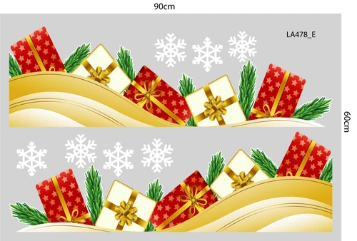 Combo Decal Trang Trí Noel Merry Chistmas Gấu Trắng Và Những Người Bạn Phát Quà