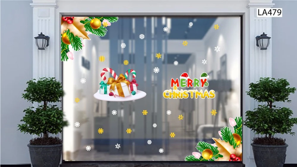 Combo Decal Trang Trí Noel Merry Chistmas Và Những Hộp Quà Sắc Màu