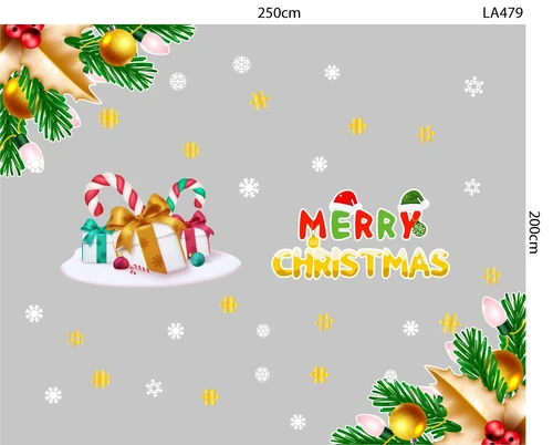 Combo Decal Trang Trí Noel Merry Chistmas Và Những Hộp Quà Sắc Màu