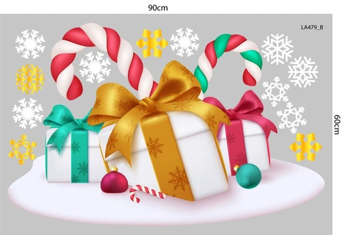 Combo Decal Trang Trí Noel Merry Chistmas Và Những Hộp Quà Sắc Màu