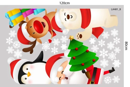 Combo Decal Trang Trí Noel Hộp Quà Quả Châu Lấp Lánh Và Ông Già Noel