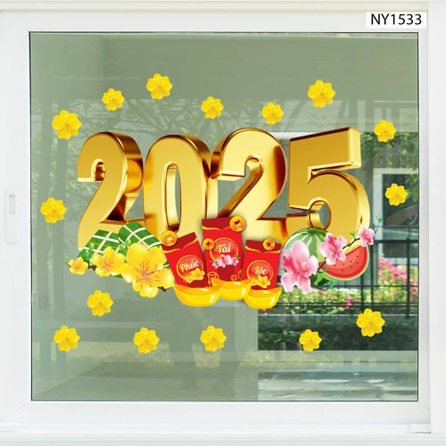 Decal Trang Trí Tết Ât Tỵ Phúc Tài Lộc 2025