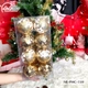 Hộp 16 quả châu 8cm hai màu đỏ vàng nhiều họa tiết trang trí noel