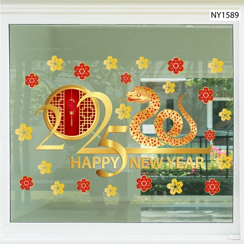 Decal Trang Trí Tết Happy New Year 2025