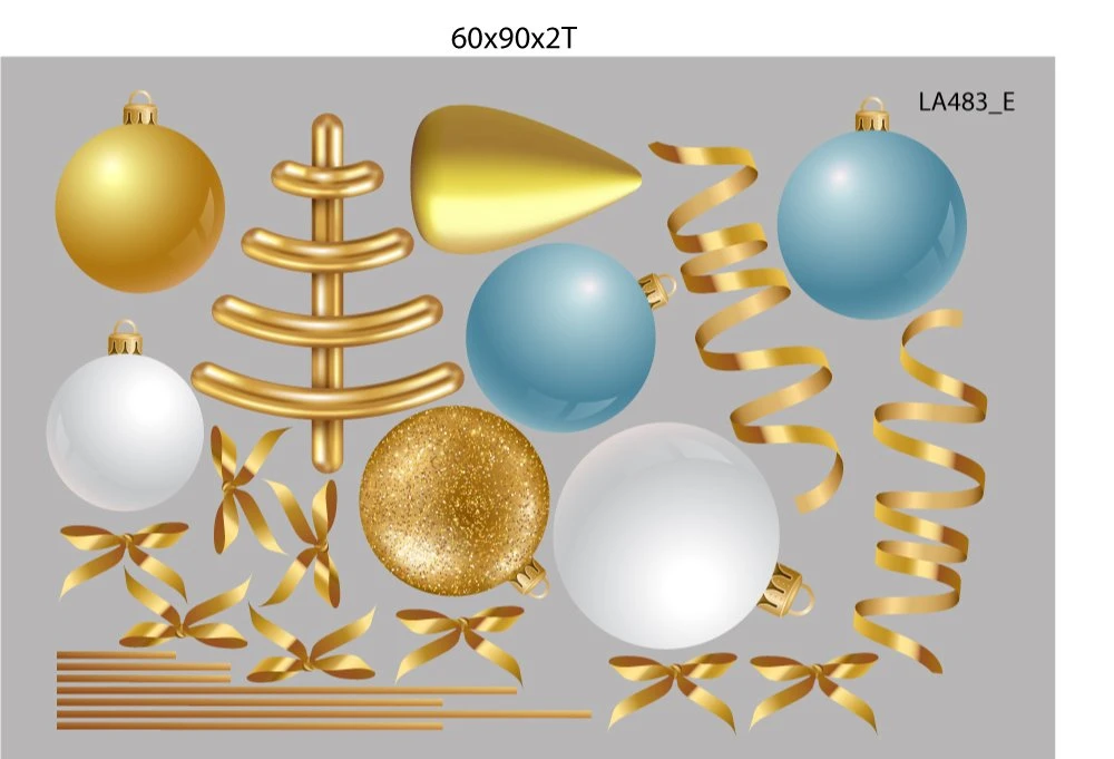 Combo Decal Trang Trí Noel Người Tuyết Xanh Và Tuần Lộc Vui Đón Giáng Sinh