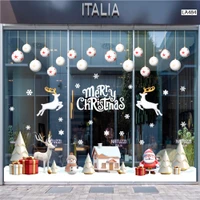 Combo Decal Trang Trí Noel Thành Phố Tuyết Trắng Và Ông Già Noel Phát Quà