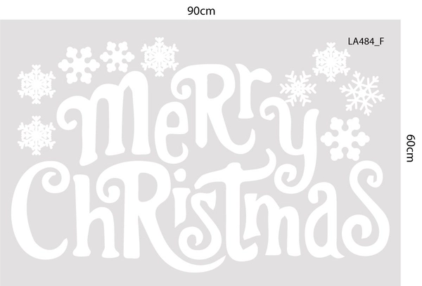 Combo Decal Trang Trí Noel Thành Phố Tuyết Trắng Và Ông Già Noel Phát Quà