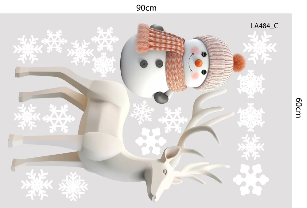 Combo Decal Trang Trí Noel Thành Phố Tuyết Trắng Và Ông Già Noel Phát Quà