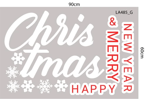 Combo Decal Trang Trí Noel Ông Già Noel Mang Túi Quà Và Những Cây Thông Sắc Màu