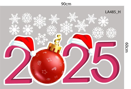 Combo Decal Trang Trí Noel Ông Già Noel Mang Túi Quà Và Những Cây Thông Sắc Màu