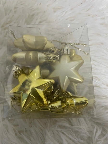 Hộp 12 ngôi sao 6 cánh đầu tròn nhiều màu trang trí noel