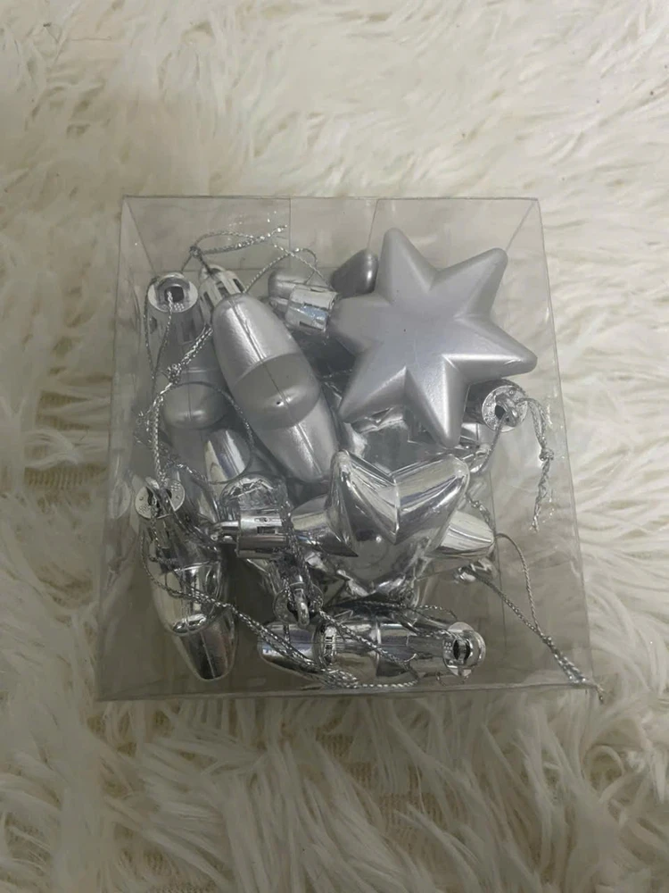 Hộp 12 ngôi sao 6 cánh đầu tròn nhiều màu trang trí noel