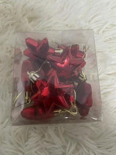 Hộp 12 ngôi sao 6 cánh đầu tròn nhiều màu trang trí noel