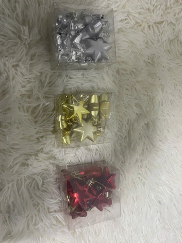 Hộp 12 ngôi sao 6 cánh đầu tròn nhiều màu trang trí noel