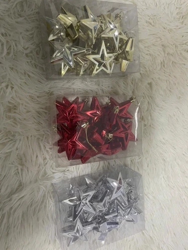 Hộp 12 ngôi sao nhiều màu Lung linh 6cm trang trí noel