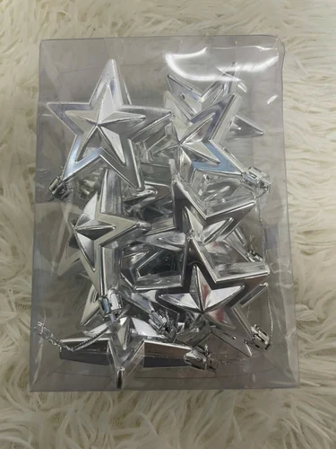 Hộp 12 ngôi sao nhiều màu Lung linh 6cm trang trí noel