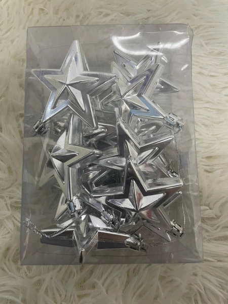 Hộp 12 ngôi sao nhiều màu Lung linh 6cm trang trí noel