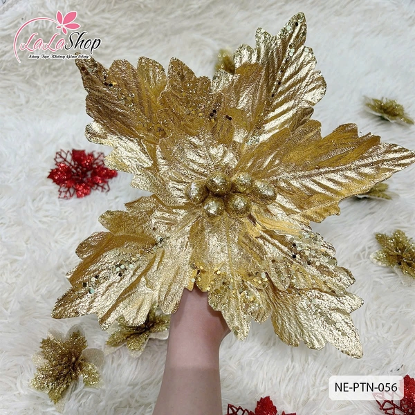 Hoa Trạng Nguyên Cao Cấp Kim Tuyến Trang Trí Noel 056