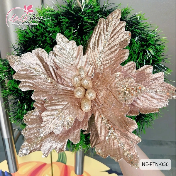 Hoa Trạng Nguyên Cao Cấp Kim Tuyến Trang Trí Noel 056