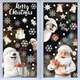 Decal tĩnh điện 2 mặt trang trí noel Ông Già Noel Và Chú Gấu Trắng