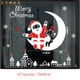 Decal tĩnh điện 2 mặt trang trí noel Ông Già Noel Và Mặt Trăng