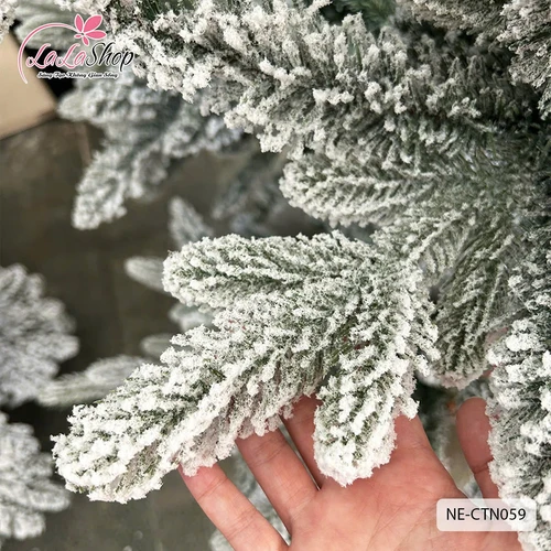 Cây thông noel PE phủ tuyết 2 loại lá - Cây tự động