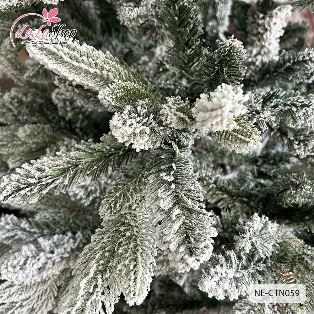Cây thông noel PE phủ tuyết 2 loại lá - Cây tự động