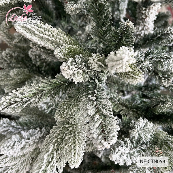 Cây thông noel PE phủ tuyết 2 loại lá - Cây tự động