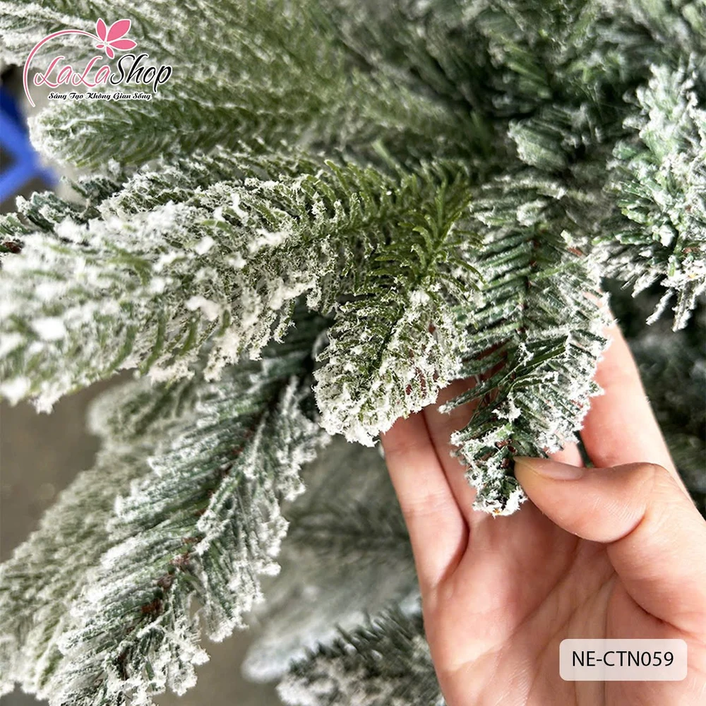 Cây thông noel PE phủ tuyết 2 loại lá - Cây tự động