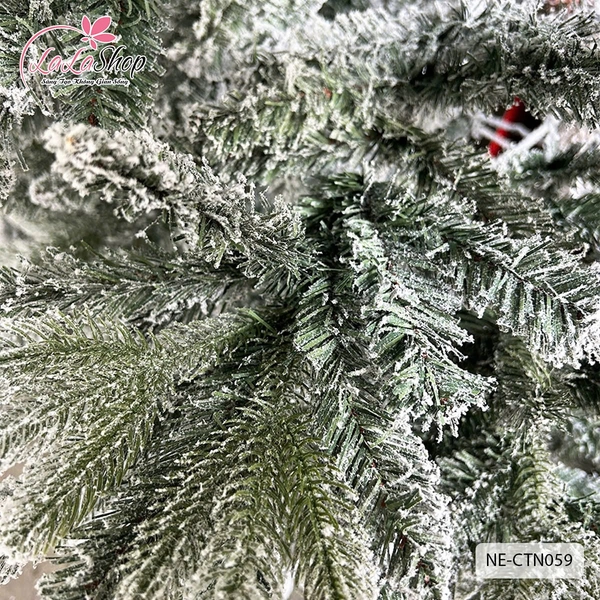 Cây thông noel PE phủ tuyết 2 loại lá - Cây tự động
