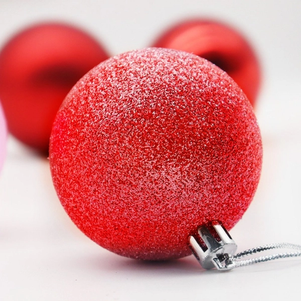 Hộp Quả Châu Và Ngôi Sao Nhiều Họa Tiết Màu Đỏ Trắng Trang Trí Noel