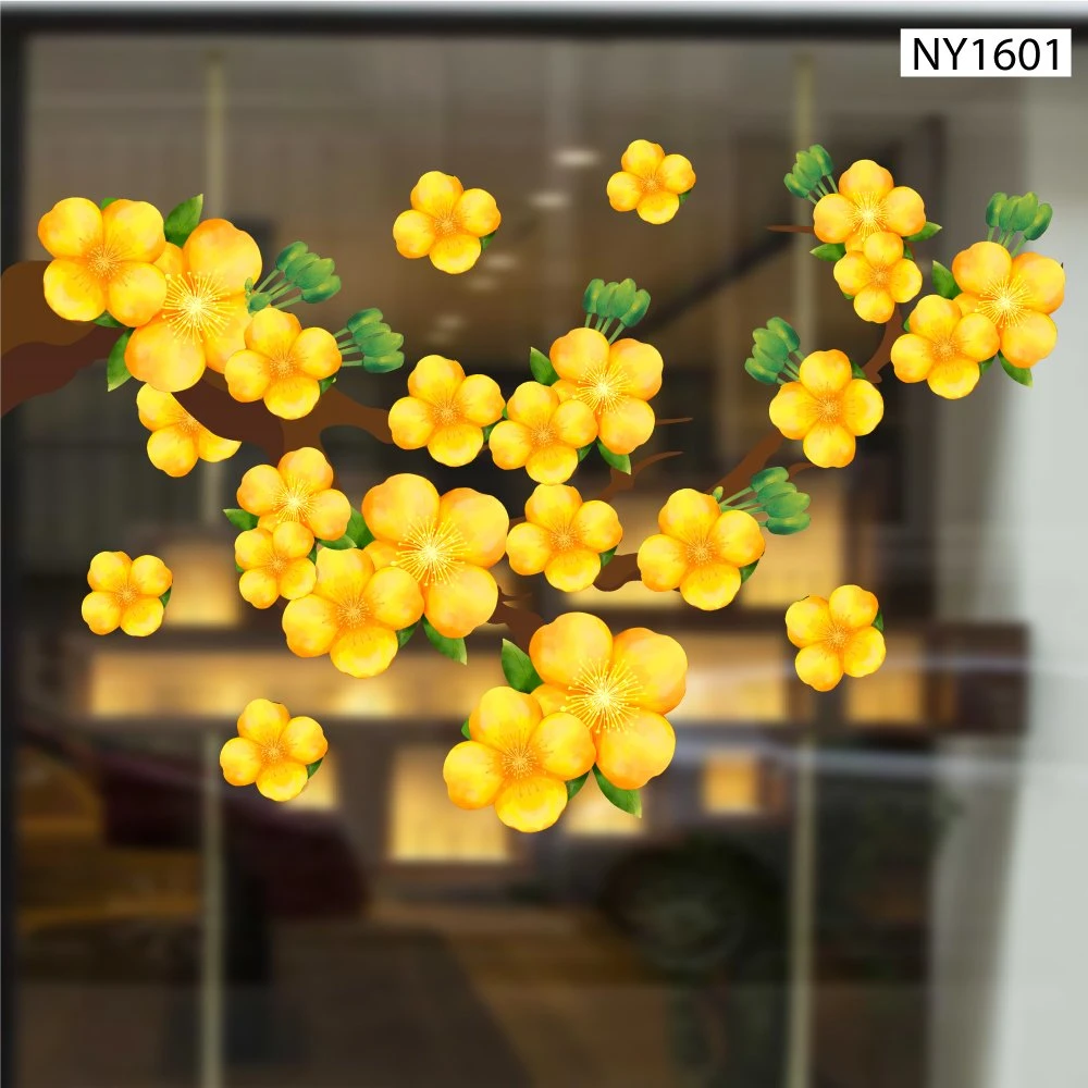 Decal Trang Trí Tết Hoa Mai Vàng