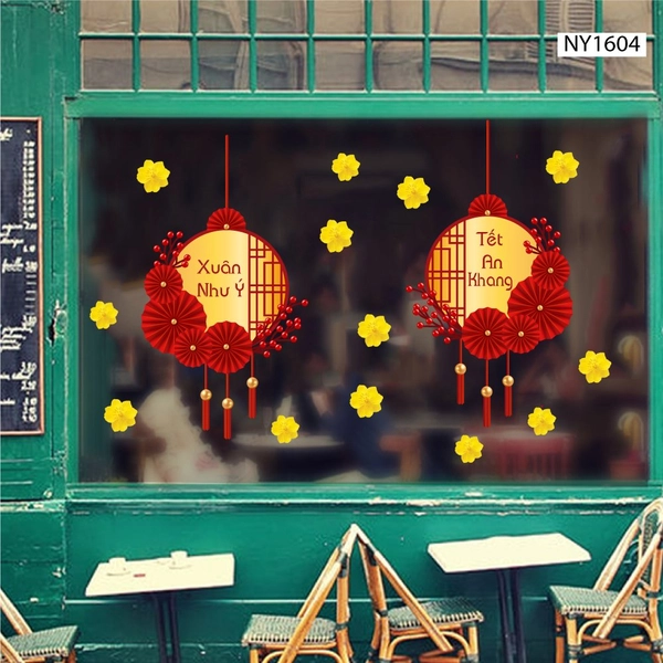 Decal Trang Trí Tết Xuân Như Ý Tết An Khang