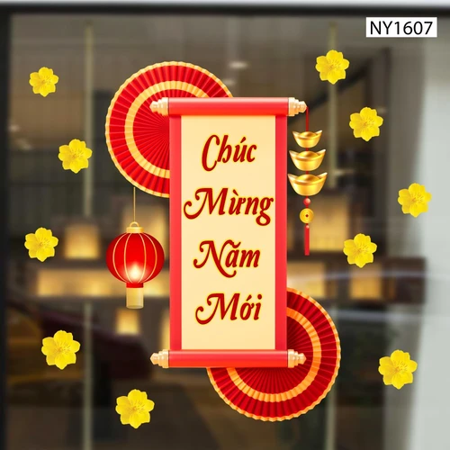 Decal Trang Trí Tết Chúc Mừng Năm Mới