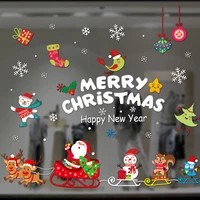 Decal tĩnh điện 2 mặt trang trí noel Ông Già Noel cưỡi tuần lộc