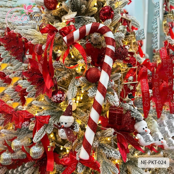 Kẹo cây Dài 60cm bản rộng 5cm trang trí noel