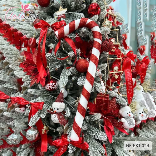 Kẹo cây Dài 60cm bản rộng 5cm trang trí noel