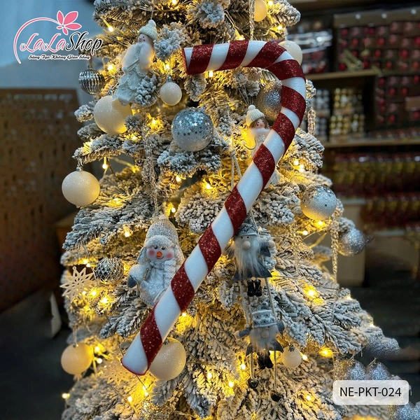 Kẹo cây Dài 60cm bản rộng 5cm trang trí noel