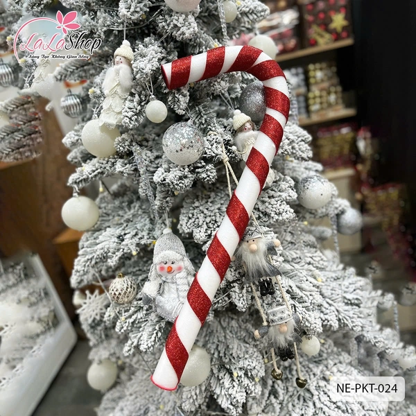 Kẹo cây Dài 60cm bản rộng 5cm trang trí noel