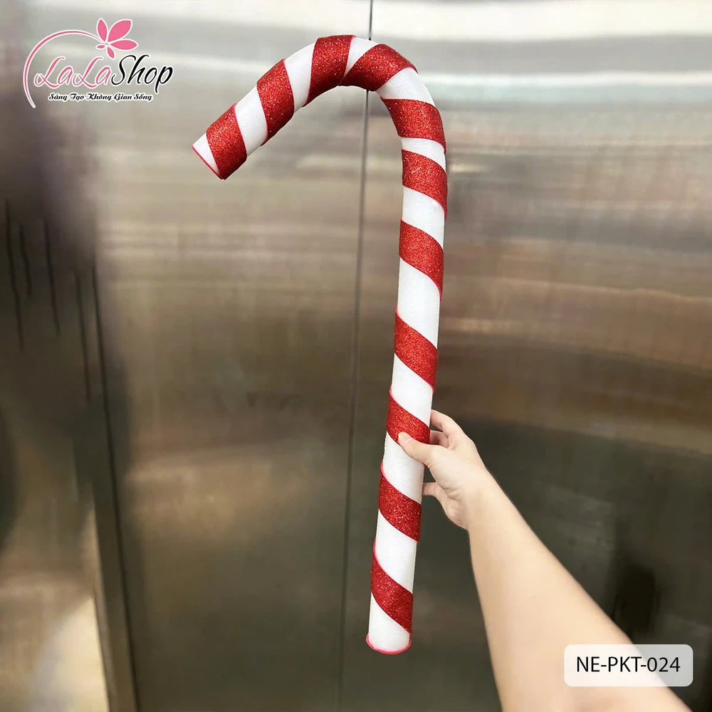 Kẹo cây Dài 60cm bản rộng 5cm trang trí noel