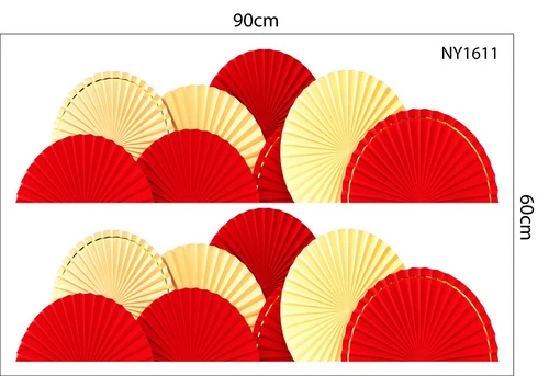 Decal Trang Trí Tết cánh quạt góc chân tường