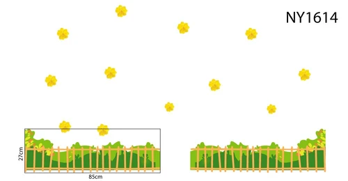 Decal Trang Trí Tết hàng rào chân tường