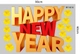 Decal Trang Trí Tết Happy New Year Vàng Đỏ