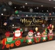 Decal tĩnh điện 2 mặt trang trí noel ông già Noel đi tàu lửa cùng các bạn nhỏ
