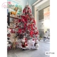 Cây thông noel PE phủ tuyết 2 loại lá cao 2m4 full phụ kiện trang trí giáng sinh màu đỏ