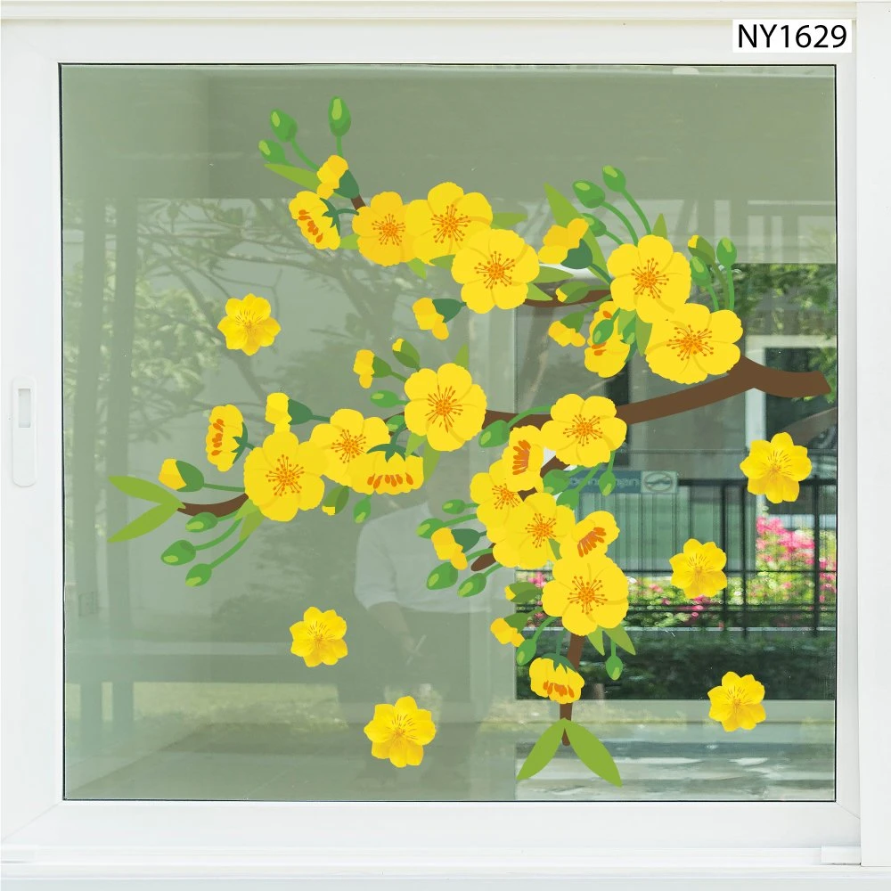 Decal Trang Trí Tết mai vàng nở rộ khoe sắc