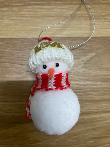 Set 2 Mô hình người tuyết nón len đỏ trang trí noel