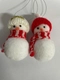 Set 2 Mô hình người tuyết nón len đỏ trang trí noel