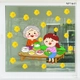 Decal Trang Trí Tết bà cháu gói bánh đón Xuân